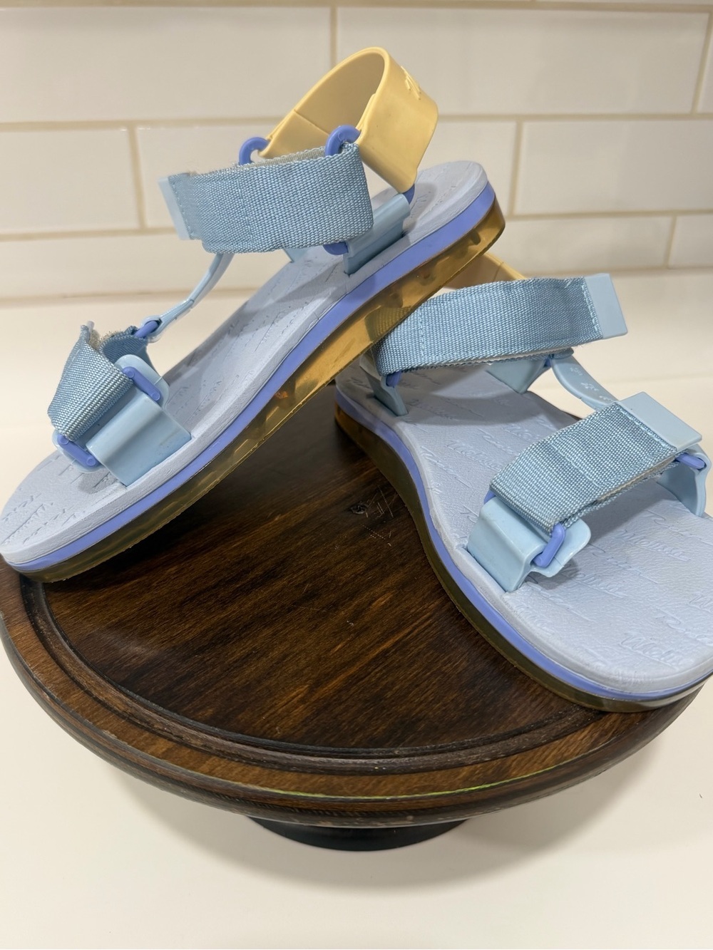 Melissa x Rider Papete Strappy Sandals Light Blue Yellow Size 7 Bubblegum Scent! - Picture 8 of 11